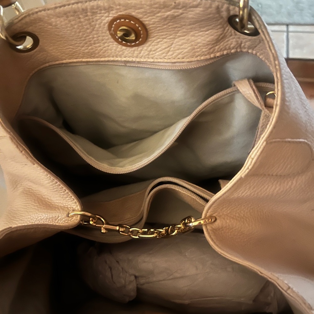 Mark & Graham Cream Satchel with Bamboo Handles - Picture 5 of 16